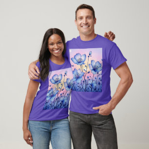 Fantasy Niedlich Blue Bllower Field T-Shirt