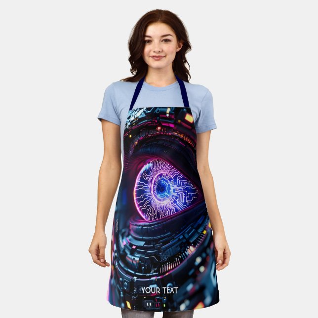 Fantasy Niedlich Blue Cyber Eye Schürze (Getragen)