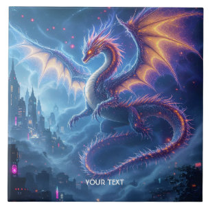 Fantasy Niedlich Blue Dragon City Fliese