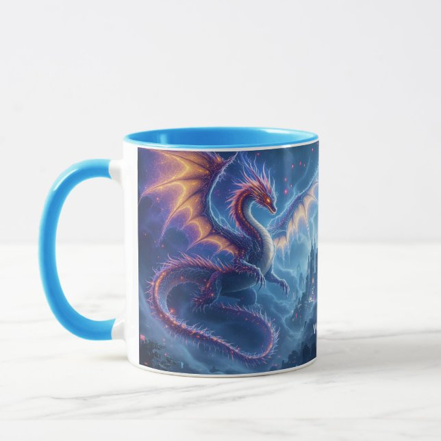 Fantasy Niedlich Blue Dragon City Tasse (Links)