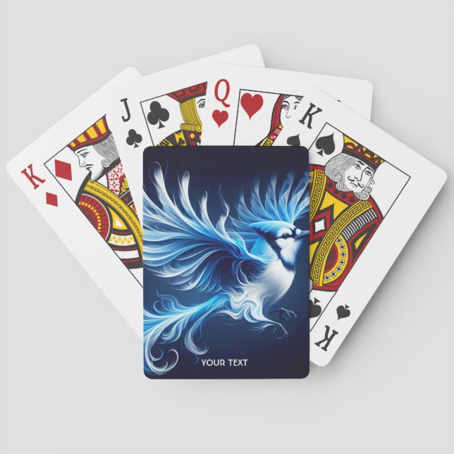 Fantasy Niedlich Blue Flying Bird Spielkarten (Rückseite)