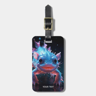 Fantasy Niedlich Blue Lächeln Axolotl Gepäckanhänger