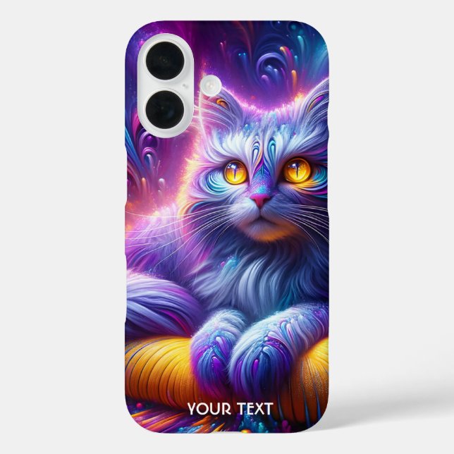 Fantasy Niedlich Blue Lila Cat Case-Mate iPhone Hülle (Rückseite)