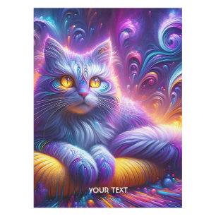 Fantasy Niedlich Blue Lila Cat Tischdecke