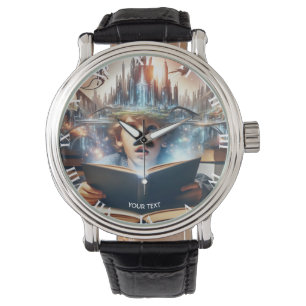Fantasy Niedlich Boy City Book Armbanduhr