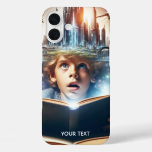 Fantasy Niedlich Boy City Book iPhone 16 Plus Hülle