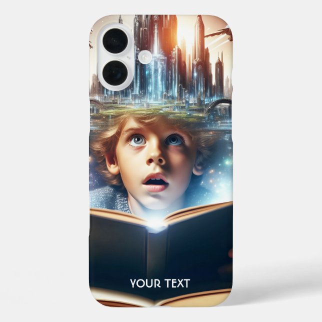 Fantasy Niedlich Boy City Book Case-Mate iPhone Hülle (Rückseite)