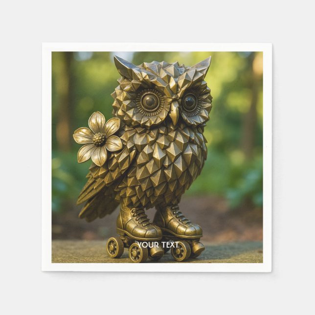 Fantasy Niedlich Brass Owl Skate Serviette (Vorderseite)