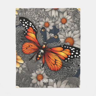 Fantasy Niedlich Butterfly Filigree Blume Fleecedecke