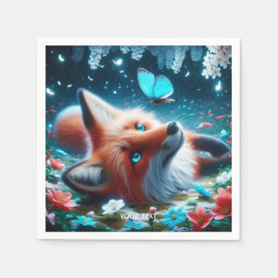 Fantasy Niedlich Butterfly Fox Serviette