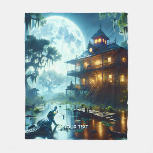 Fantasy Niedlich Cabin Lake Crocodile Fleecedecke