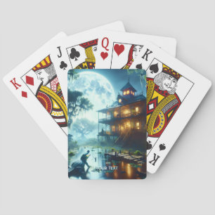 Fantasy Niedlich Cabin Lake Crocodile Spielkarten