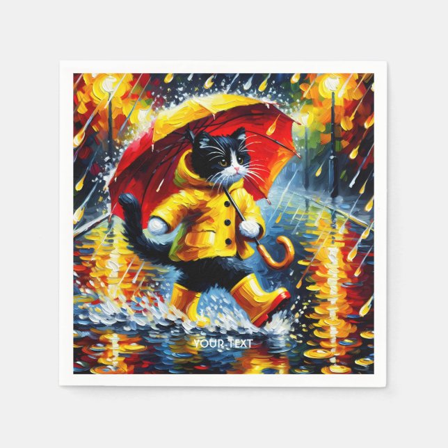 Fantasy Niedlich Cat Boots Regenschirm Serviette (Vorderseite)