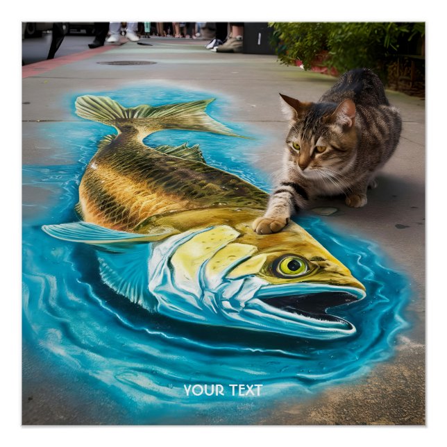 Fantasy Niedlich Cat Fish Road Poster (Vorderseite)