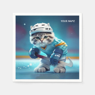 Fantasy Niedlich Cat Hockey Uniform Serviette