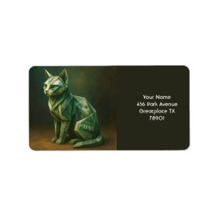 Fantasy Niedlich Cat Money Origami Adressaufkleber
