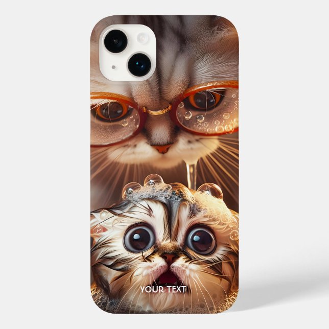 Fantasy Niedlich Cat Washing Kitten Case-Mate iPhone Hülle (Rückseite)