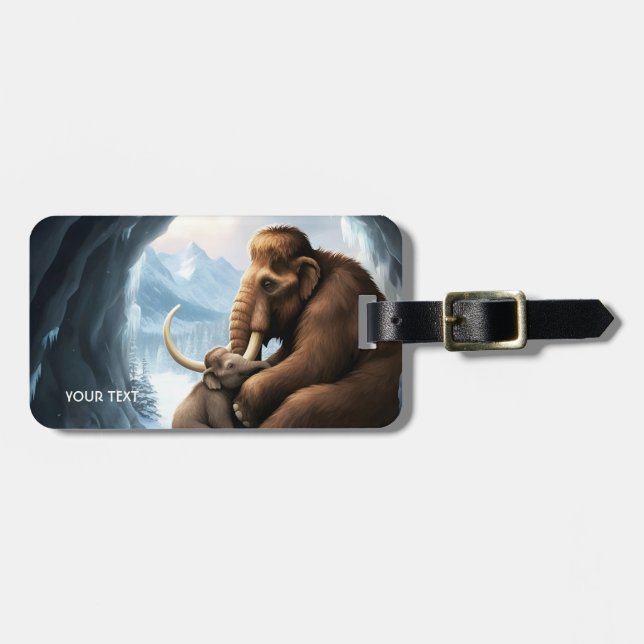 Fantasy Niedlich Cave Baby Mammoth Gepäckanhänger (Vorderseite horizontal)