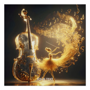 Fantasy Niedlich Cello Tanznotizen Poster