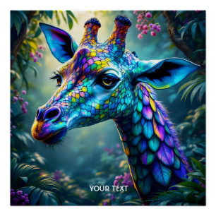 Fantasy Niedlich Chameleon like Giraffe Poster