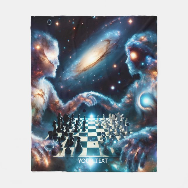 Fantasy Niedlich Chess Space Stars Fleecedecke (Vorderseite)