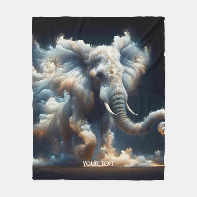 Fantasy Niedlich Clouds Elephant Smoke Fleecedecke (Vorderseite)