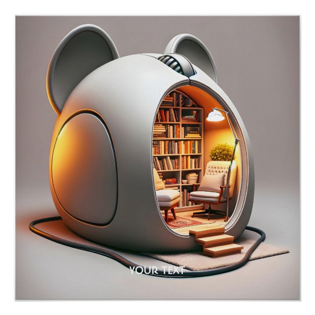 Fantasy Niedlich Computer Mouse House Poster (Vorderseite)