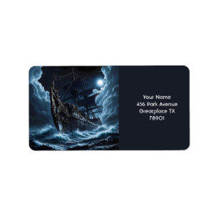 Fantasy Niedlich Corsair Ghost Ship Adressaufkleber