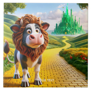 Fantasy Niedlich Cow Lion Road Fliese