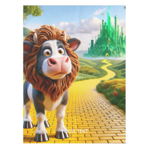 Fantasy Niedlich Cow Lion Road Tischdecke