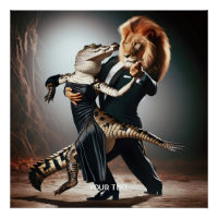 Fantasy Niedlich Crocodile Lion Tango