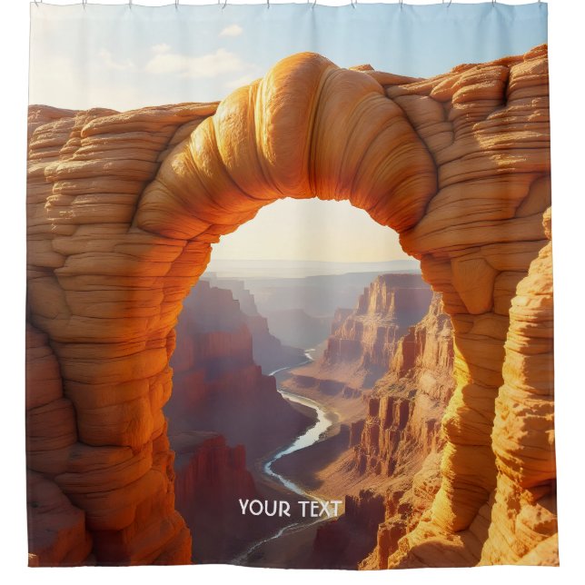 Fantasy Niedlich Croissant Arch Canyon Duschvorhang (Vorderseite)