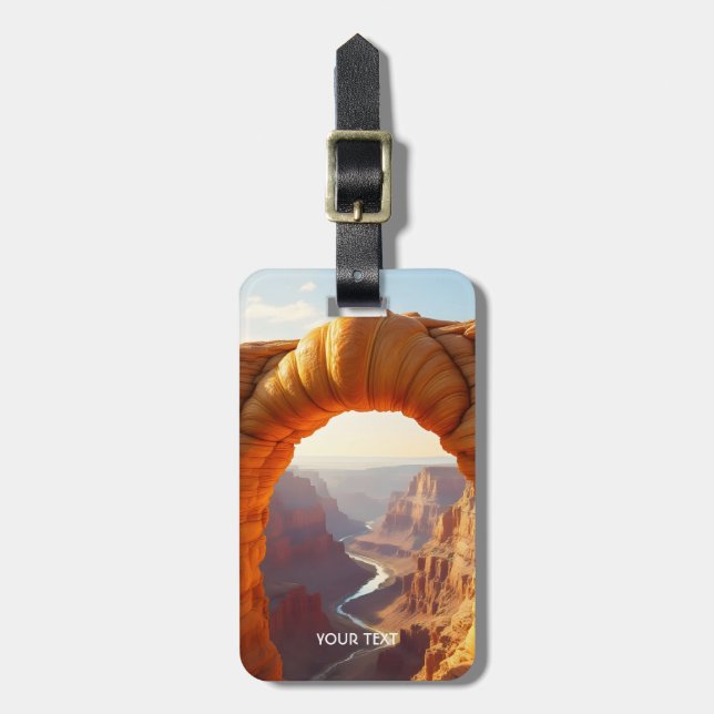 Fantasy Niedlich Croissant Arch Canyon Gepäckanhänger (Vorderseite vertikal)