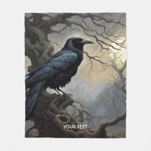 Fantasy Niedlich Crow Tree Dunkelheit Fleecedecke