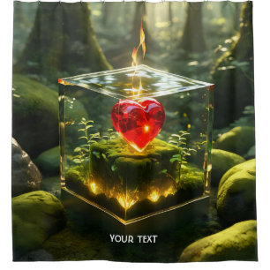 Fantasy Niedlich Cube Herzwald Duschvorhang