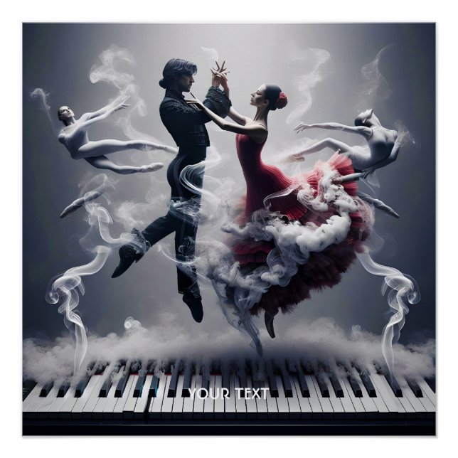 Fantasy Niedlich Dancer Ballerina Piano Poster (Vorderseite)