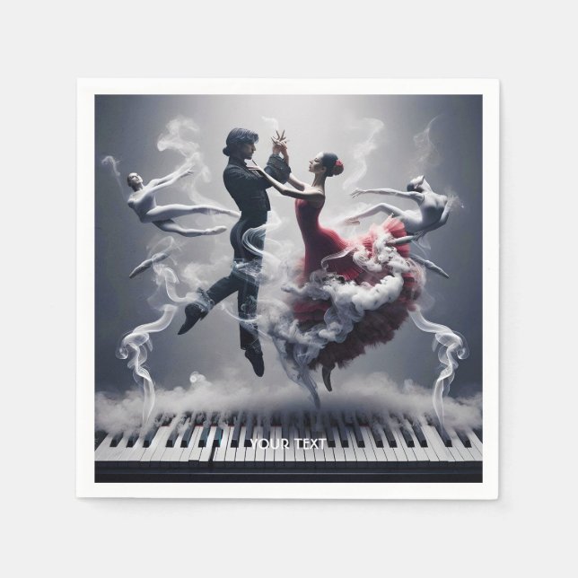 Fantasy Niedlich Dancer Ballerina Piano Serviette (Vorderseite)