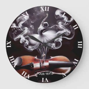 Fantasy Niedlich Dancing Ballerina Violin Große Wanduhr