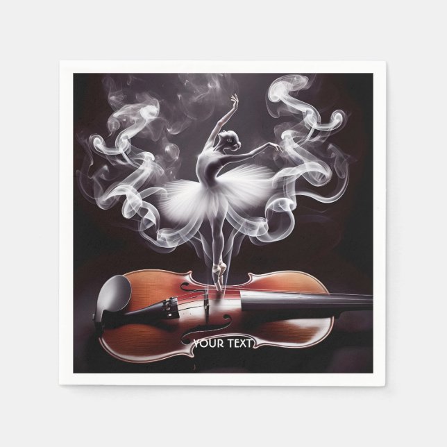 Fantasy Niedlich Dancing Ballerina Violin Serviette (Vorderseite)