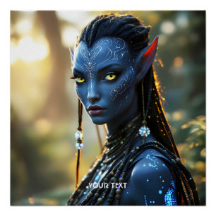 Fantasy Niedlich Dark Skin Girl Poster