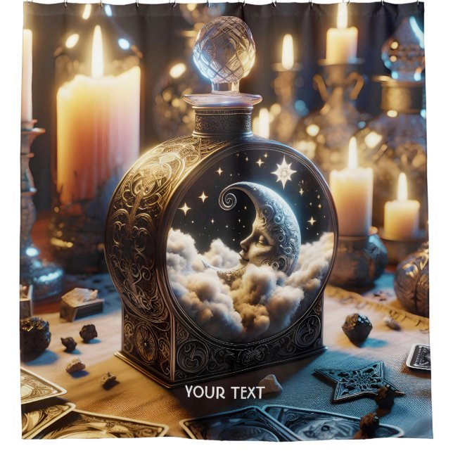 Fantasy Niedlich Decanter Moon Night Duschvorhang (Vorderseite)