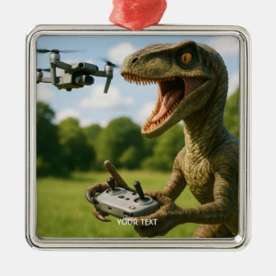 Fantasy Niedlich Dinosaur Drone Forest Ornament Aus Metall