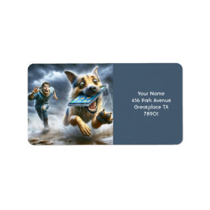 Fantasy Niedlich Dog Boy Phone Adressaufkleber