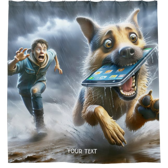 Fantasy Niedlich Dog Boy Phone Duschvorhang (Vorderseite)