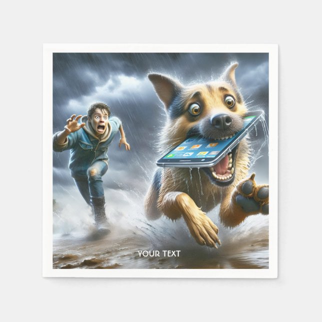 Fantasy Niedlich Dog Boy Phone Serviette (Vorderseite)