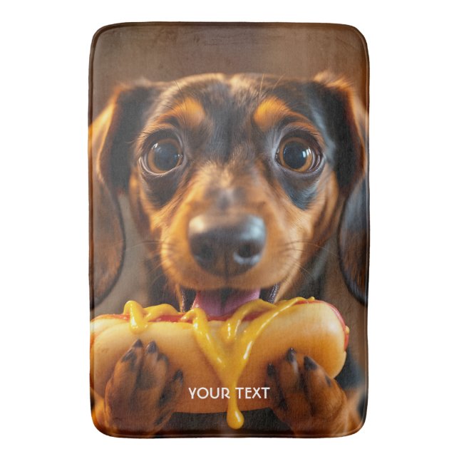 Fantasy Niedlich Dog Hot Dog Badematte (Vorderseite Vertikal)