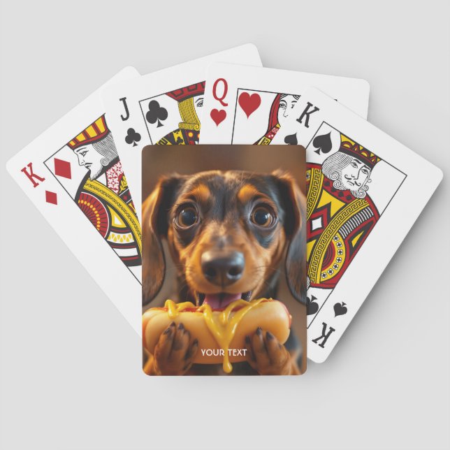 Fantasy Niedlich Dog Hot Dog Spielkarten (Rückseite)