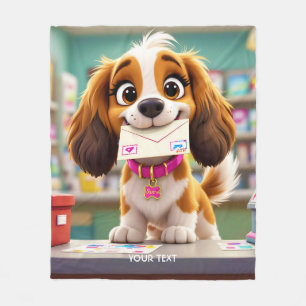 Fantasy Niedlich Dog Post Letter Fleecedecke