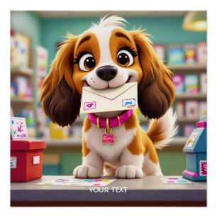 Fantasy Niedlich Dog Post Letter Poster