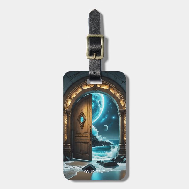 Fantasy Niedlich Door Ocean Moon Gepäckanhänger (Vorderseite vertikal)